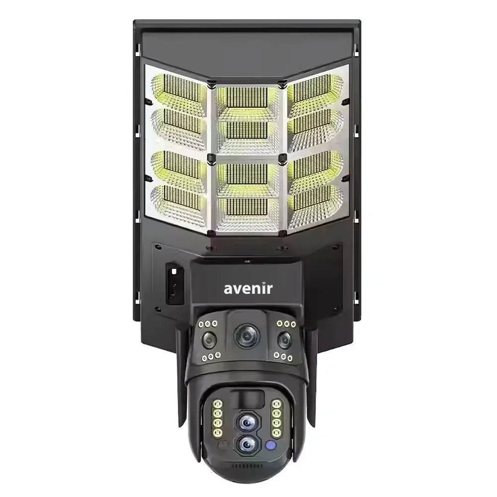 4MP 2 Kameralı 10X Optik Zoom 4G Sim Kartlı Solar Panelli Sokak Lambası