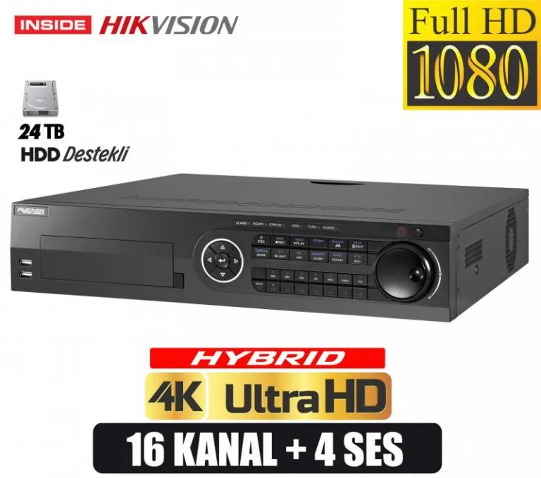 16 Kanal 4x6 TB HDD 4K HDTVI/AHD/CVBS Kayıt Cihazı